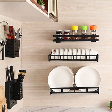 wall mounted metal kitchen rack